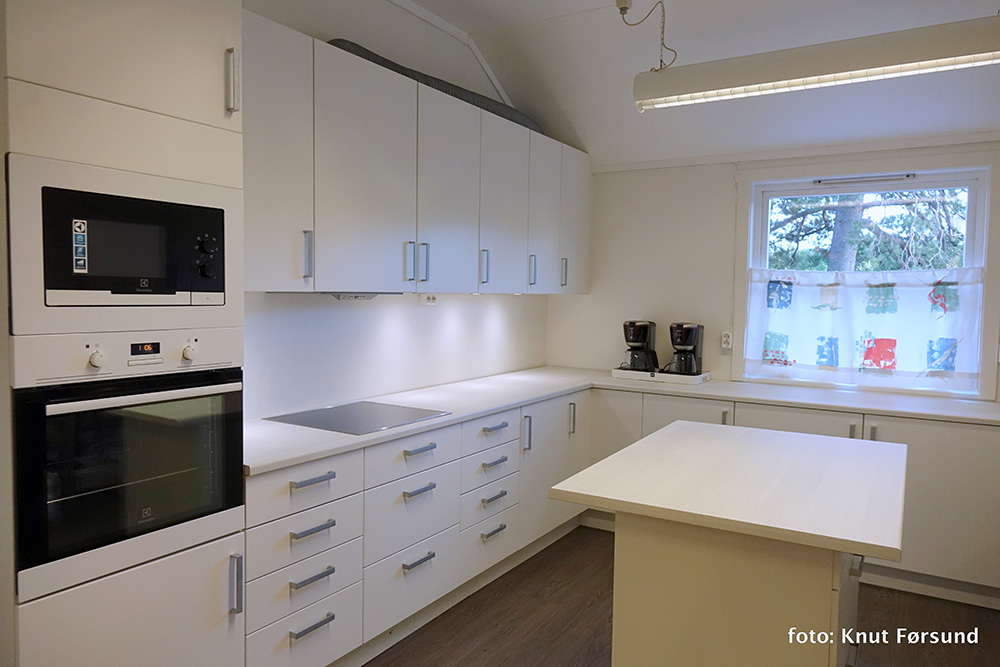 Moderne kjøkken med mikrobølgeovn, stekeovn og komfyr